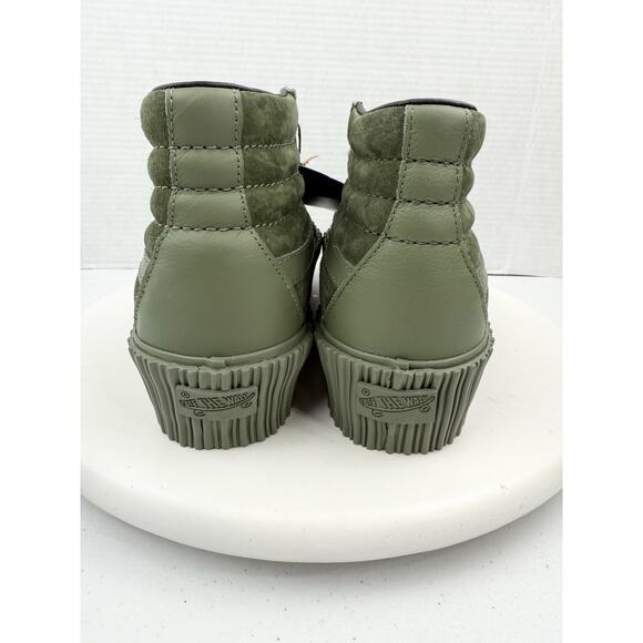 VANS Premier SK8-HI 38 Reissue Platform Army Green Suede Skate Shoes Womens 9.5 - Picture 6 of 12